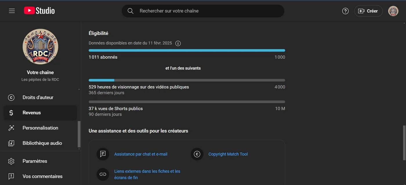 Aperçu des outils de suivi YouTube utilisés pour le projet